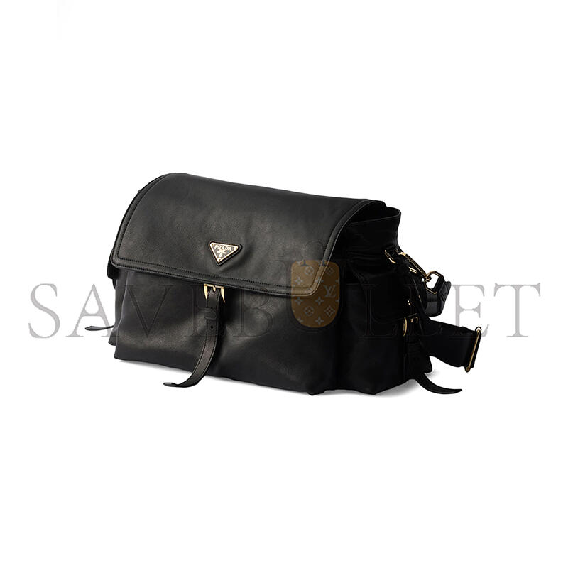 PRADA LARGE NAPPA LEATHER FLAP SHOULDER BAG 1BD391 (37.5*19*12cm)
